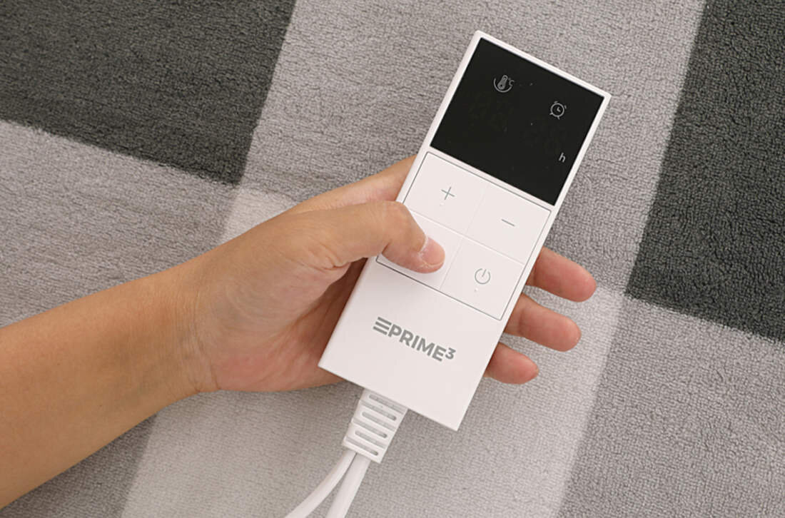 Koc elektryczny PRIME3 SHT41 Wygodny timer ustawienia czasu wygoda użytkowania wyłączy się automatycznie wbudowany system ochrony przed przegrzaniem bezpieczeństwo użytkowania