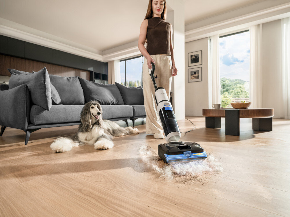 Mop elektryczny TINECO Floor One S6 Stretch Steam Bez plątania włosów Konstrukcja DualBlock włosów oraz sierści zwierząt