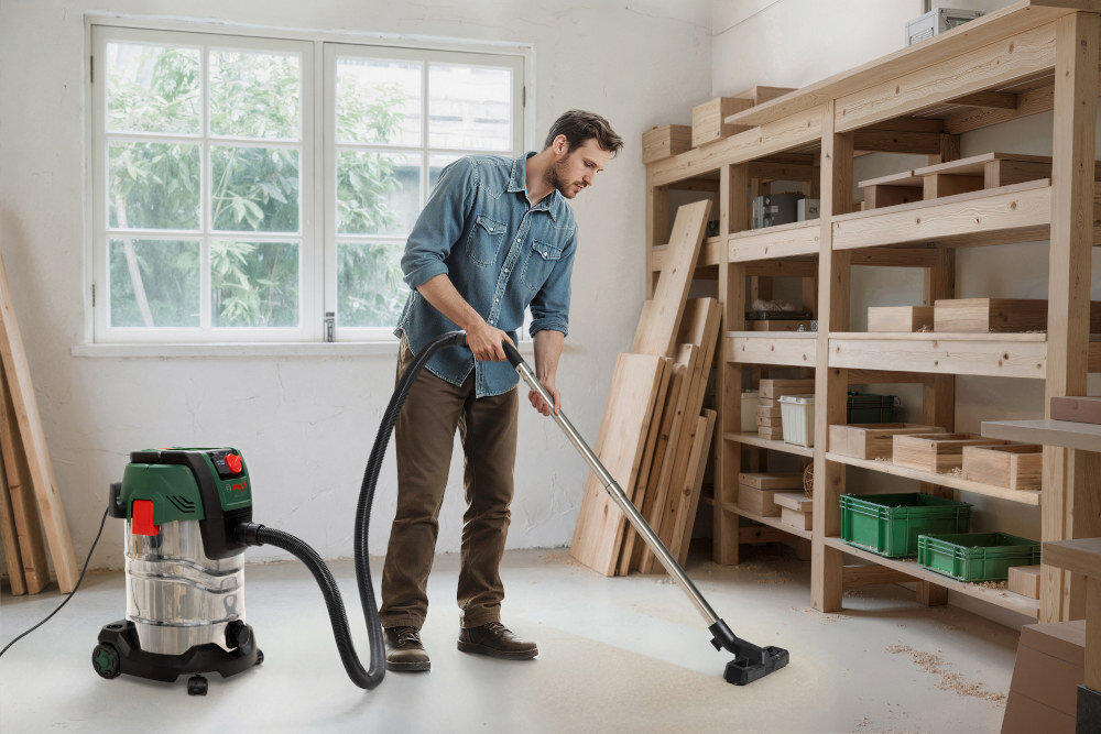 Odkurzacz warsztatowy BOSCH PAS 30-240 PRS Stała siła działania Funkcja półautomatycznego czyszczenia filtra