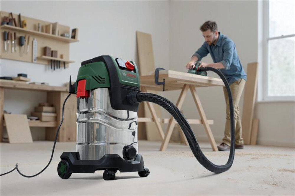 Odkurzacz warsztatowy BOSCH PAS 30-240 PRS Praca z elektronarzędziami Uniwersalny adapter gniazdko lub Bluetooth