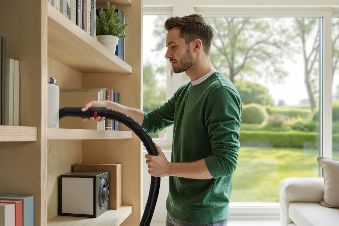 Odkurzacz warsztatowy BOSCH PAS 30-240 PRS Moc do 1300 W wspiera codzienne porządki w domu, garażu i warsztacie Komfortowe użytkowanie