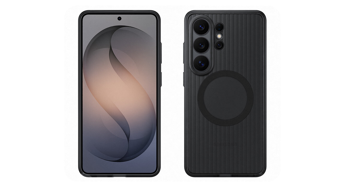 Galaxy S26 z założonym czarnym etui Rugged Magnet Case