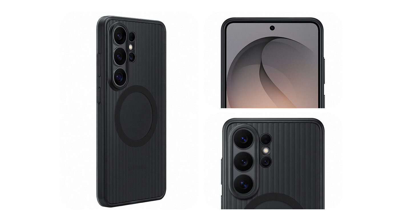 Galaxy S26 z założonym czarnym etui Rugged Magnet Case Galaxy S26 z założonym czarnym etui Rugged Magnet Case