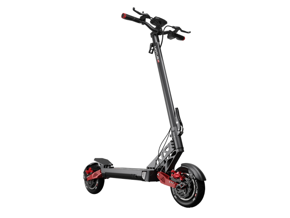 Hulajnoga MOTUS PRO10 Sport Daytona 20km 2x1000W 2 amortyzatory 10 Czarny wydajny akumulator bayeria napiecie 52 V pojemnosc 18,2 Ah zasieg do 65 km czas ladowania okolo 8-10 godzin akumulator nie jest wyjmowany