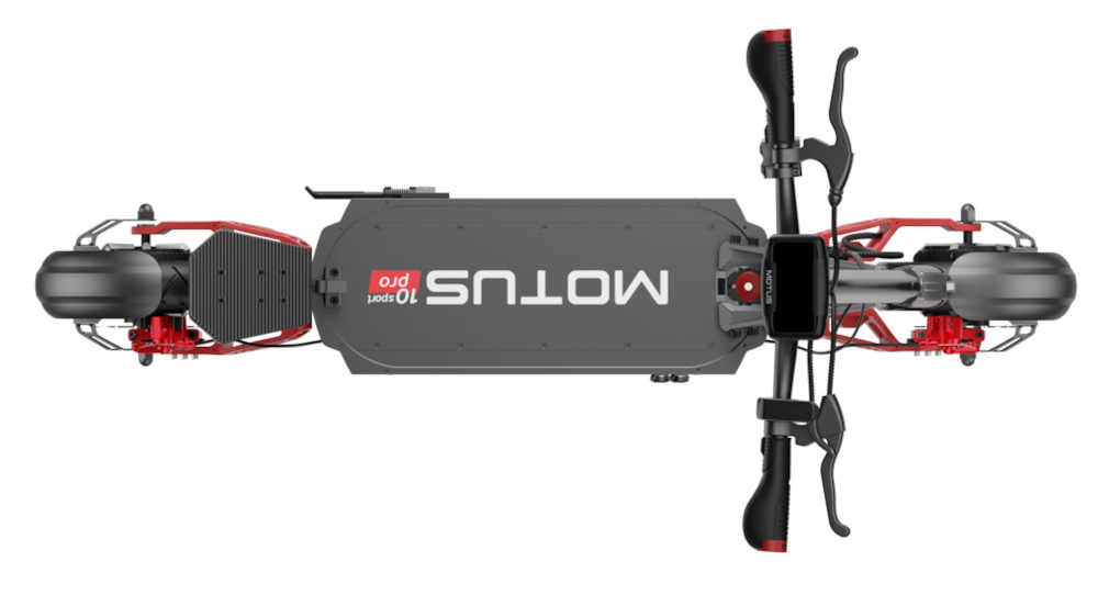 Hulajnoga MOTUS PRO10 Sport Daytona 20km 2x1000W 2 amortyzatory 10 Czarny zgodna z najwyzszymi standardami bezpieczenstwa i produkcji aluminiowa waga 29 kg duzy antyposlizgowy poklad maksymalny udzwig do 150 kg