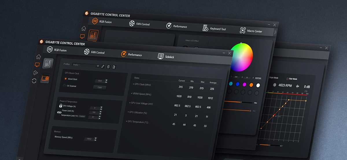 Karta graficzna GIGABYTE GeForce RTX 4070 Super Windforce OC 12GB - GIGABYTE Control Center 