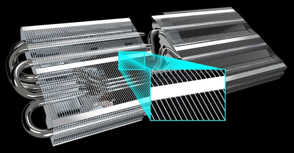 Karta graficzna ASROCK Arc B580 Steel Legend OC 12GB chłodzenie wentylatory radiatory temperatura