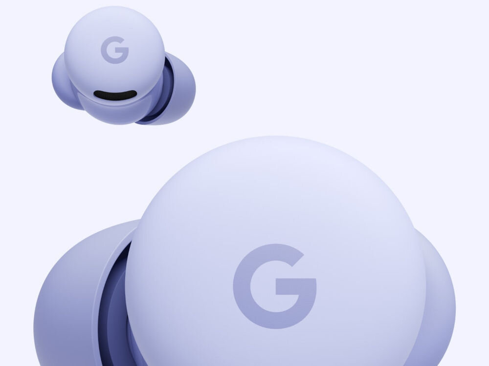 Słuchawki dokanałowe GOOGLE Pixel Buds 2a ANC zbliżenie na jedną ze słuchawek 11 milimetrowy przetwornik dynamiczny komora akustyczna korektor dźwięku