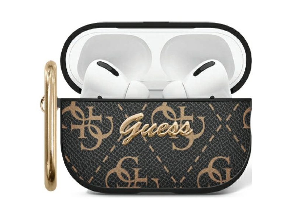 Etui na słuchawki Guess 4G Hook
            przód etui z karabińczykiem na białym tle
            etui case pokrowiec słuchawki airpods apple