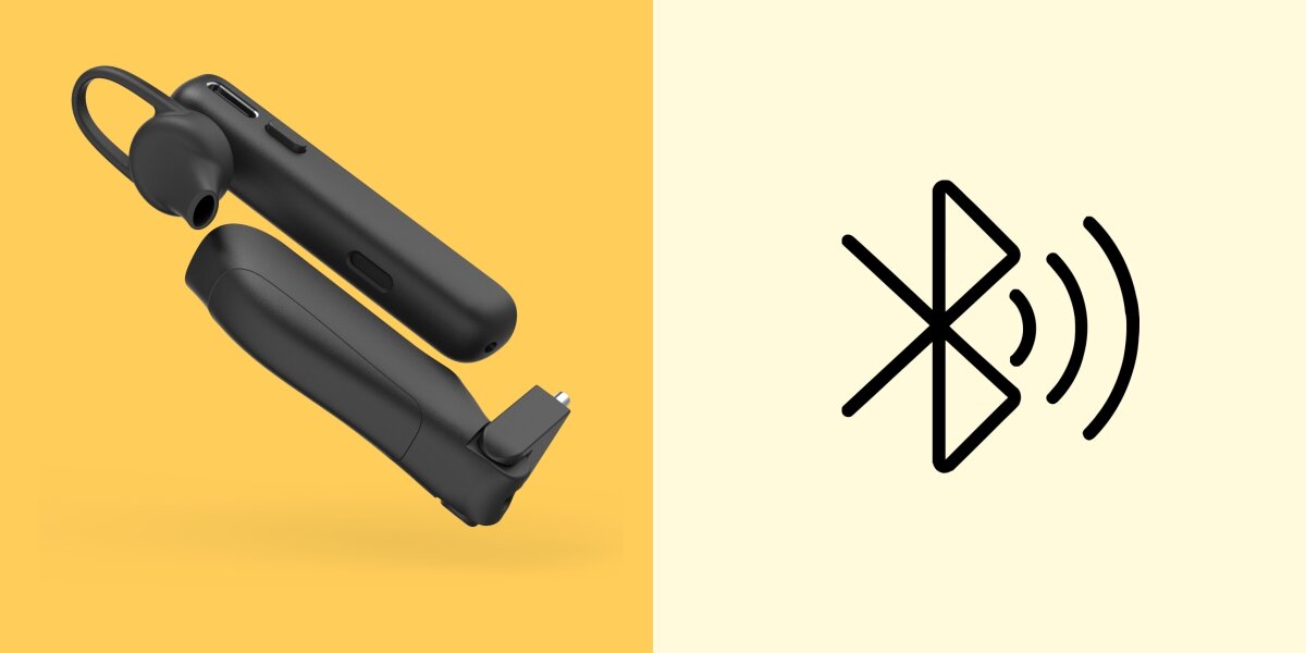 Słuchawka HAMA mono MyVoice Station - Sterowanie bez użycia rąk, Siri, Google Assistant, słuchawka na brzoskwiniowym tle