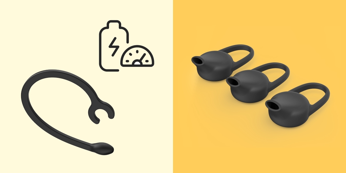 Słuchawka HAMA mono MyVoice Station - Lekka i gotowa na wszystko, lekka konstrukcja, elastyczny zaczep i wkładki w 3 rozmiarach, Do 10 godzin działania, zaczep oraz wkładki