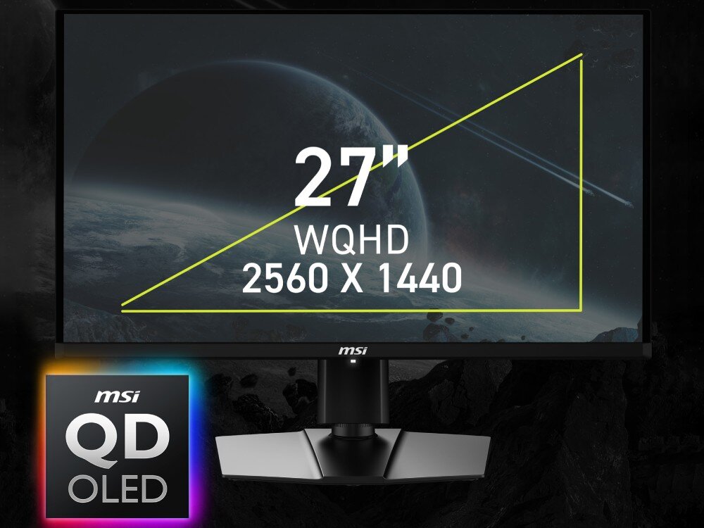 Monitor MSI MAG 271QPX QD-OLED E2 26.5 2560x1440px 240Hz 0.03 ms [GTG] rozdzielczość przekątna kąty widzenia proporcje