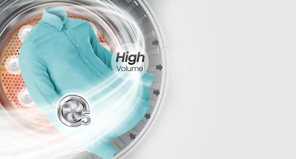 HISENSE DHQA902U PL przepływ powietrze objętość pojemność bęben szybkie suszenie