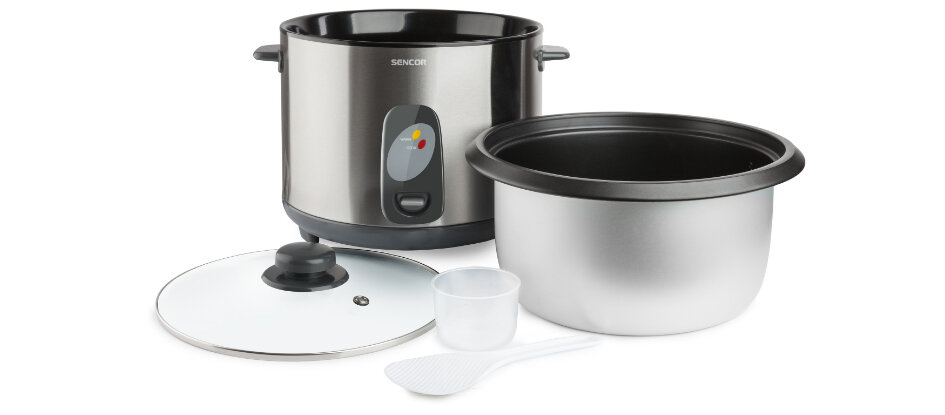 Ryżowar SENCOR SRM 2800SS Bezpieczeństwo łatwa obsługa wykonanie proste czyszczenie ergonomiczny uchwyt tryb automatyczny dioda LED ochrona automatyczne wyłączanie