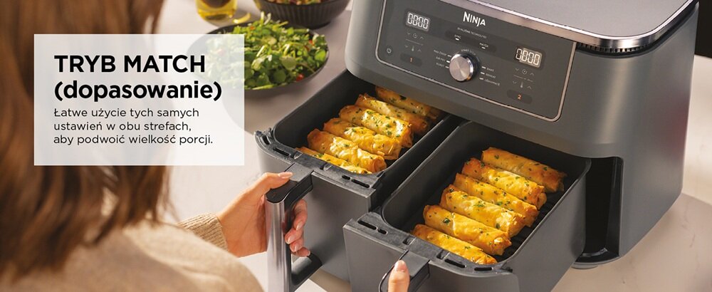 Frytownica beztłuszczowa DZ400EU rodzinny obiad, 2 szuflady, efektywne przygotowanie