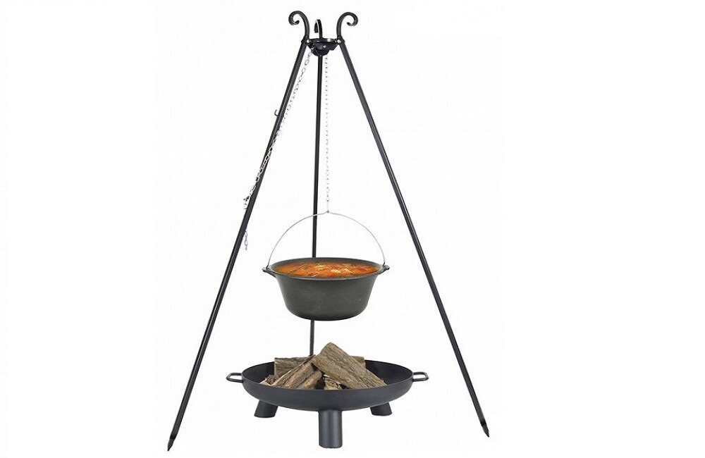 Kociołek żeliwny FARMCOOK Viking 16l na trójnogu Palenisko 60 cm 