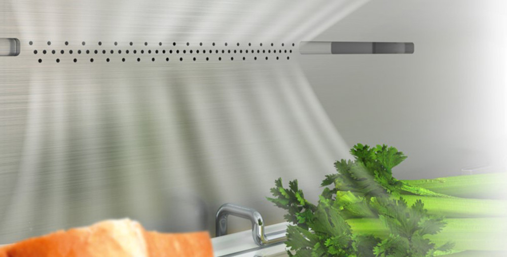 LODÓWKA HISENSE RF632N4WFE1 rozprowadzane powietrze wnętrze chłodzenie temperatura