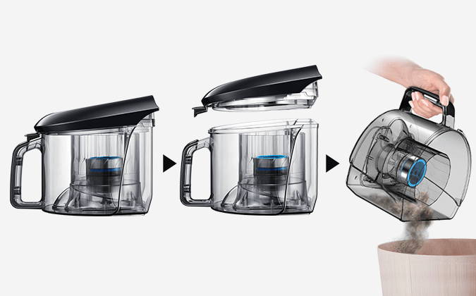 Samsung Pojemnik zamiast worka Łatwe czyszczenie