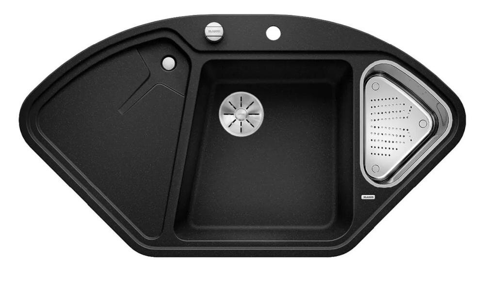 BLANCO Delta II 523656 zlewozmywak narożny silgranit grafit ceramika akryl odporność zarysowania temperatura uderzenia ociekacz komora odsączarka kuchnia