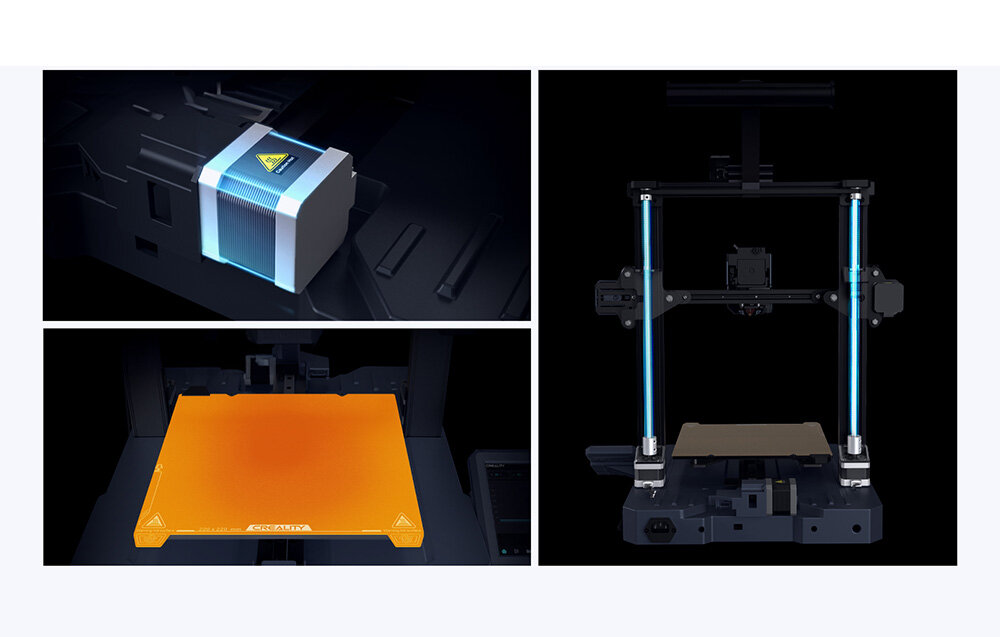 CREALITY CR-10 Szyny liniowe na osiach X i Y stali łożyska kulkowe