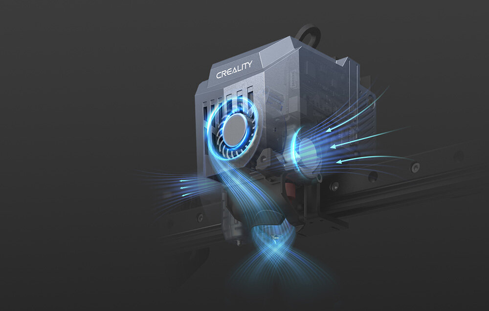 CREALITY CR-10 Wentylator o prędkości 12 000 obr./min strumień powietrza tworzenie mostów i zwisów skomplikowanych kształtów cienkich elementów