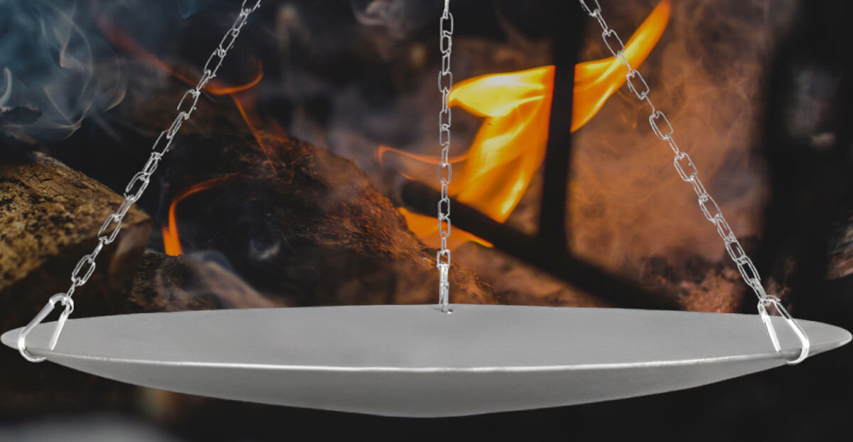 Patelnia ogniskowa VIKING na trójnogu 46 cm + Palenisko 60 cm rozkładany trójnóg regulacja wysokości