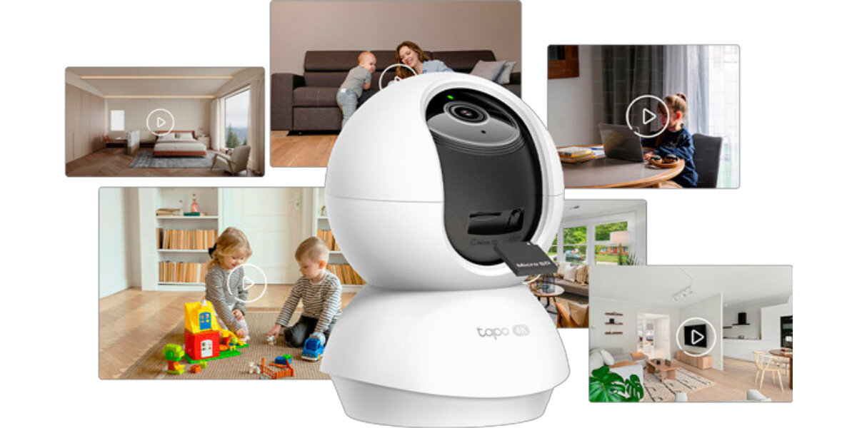 Kamera TP-LINK Tapo C250 Wewnętrzna, Wi-Fi, Kamera obrotowa, Nagrania, pamięć, chmura, archiwum, Zapis nagrań w chmurze oraz na karcie pamięci.