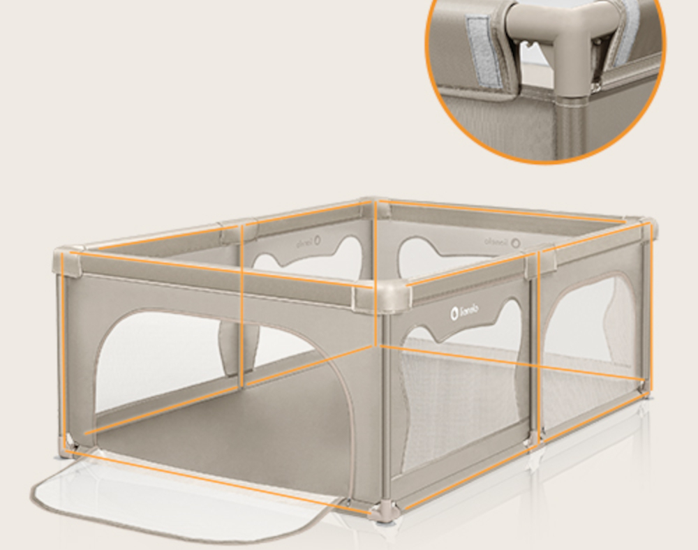 Kojec LIONELO Willow Beige Sand Stabilna i trwała konstrukcja Rurki stalowe średnica Cztery przyssawki na nogach 