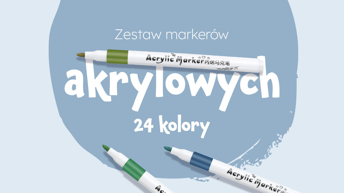 Zestaw markerów akrylowych EXTRALINK (24 sztuki) realizować ilustracje, kaligrafię i projekty DIY na bazie wody o wysokiej pigmentacji  od 12 do 60 kolorów Szybkoschnąca formuła 
