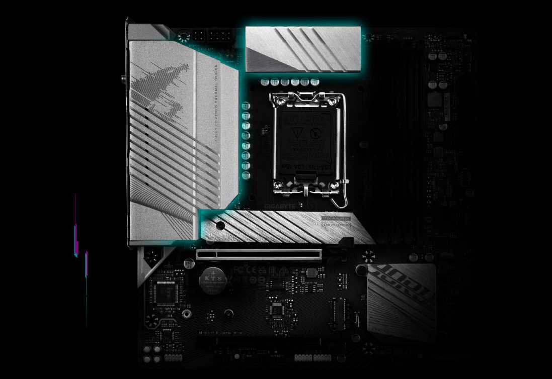 Płyta główna GIGABYTE B760M Aorus Elite AX - system chłodzenia 