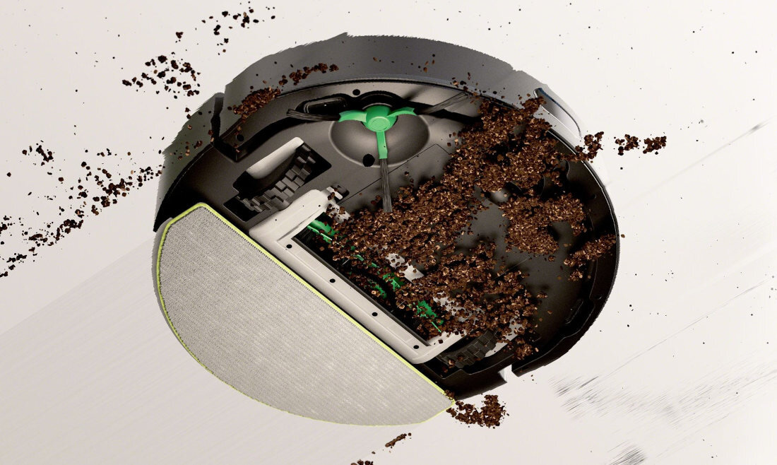 Robot sprzątający IROBOT Roomba Combo 105 Czarny Skuteczne usuwanie zabrudzeń Moc ssąca gumowa szczotka boczna szczotka do narożników Nakładka mopująca z mikrofibry