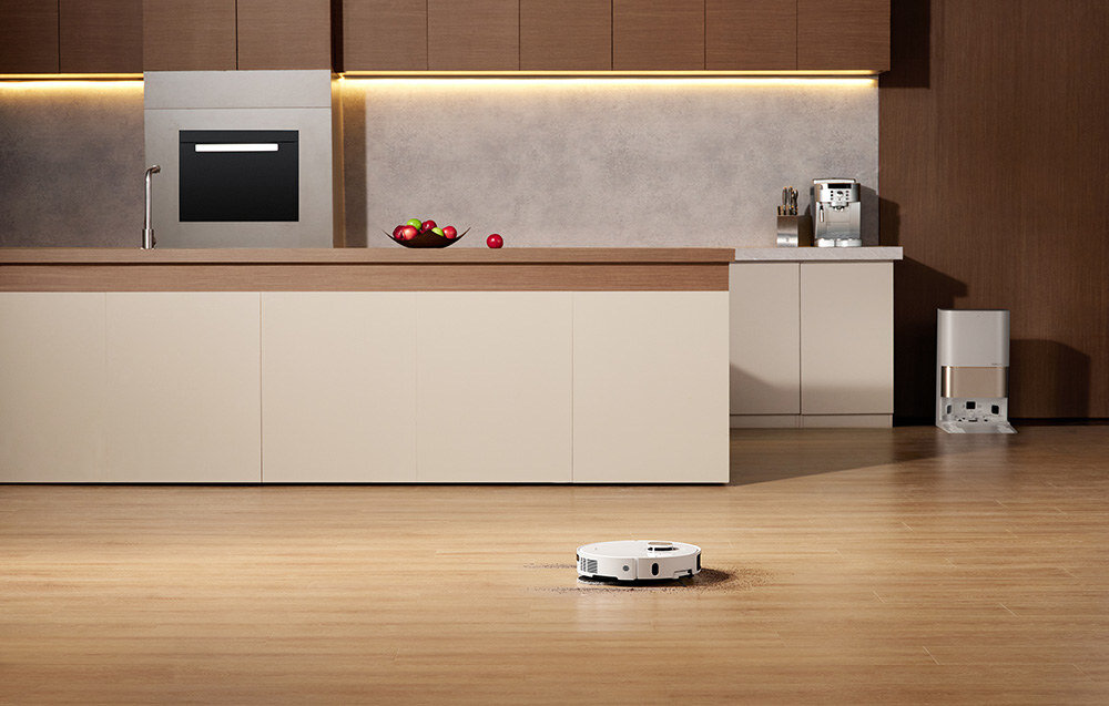 Robot sprzątający DREAME X40 Ultra Complete CleanGenius komfort wygoda troska automatyczne opróżnianie zbiornik kurz automatyczne czyszczenie pady mopujące temperatura antybakteryjny zbiornik na kurz