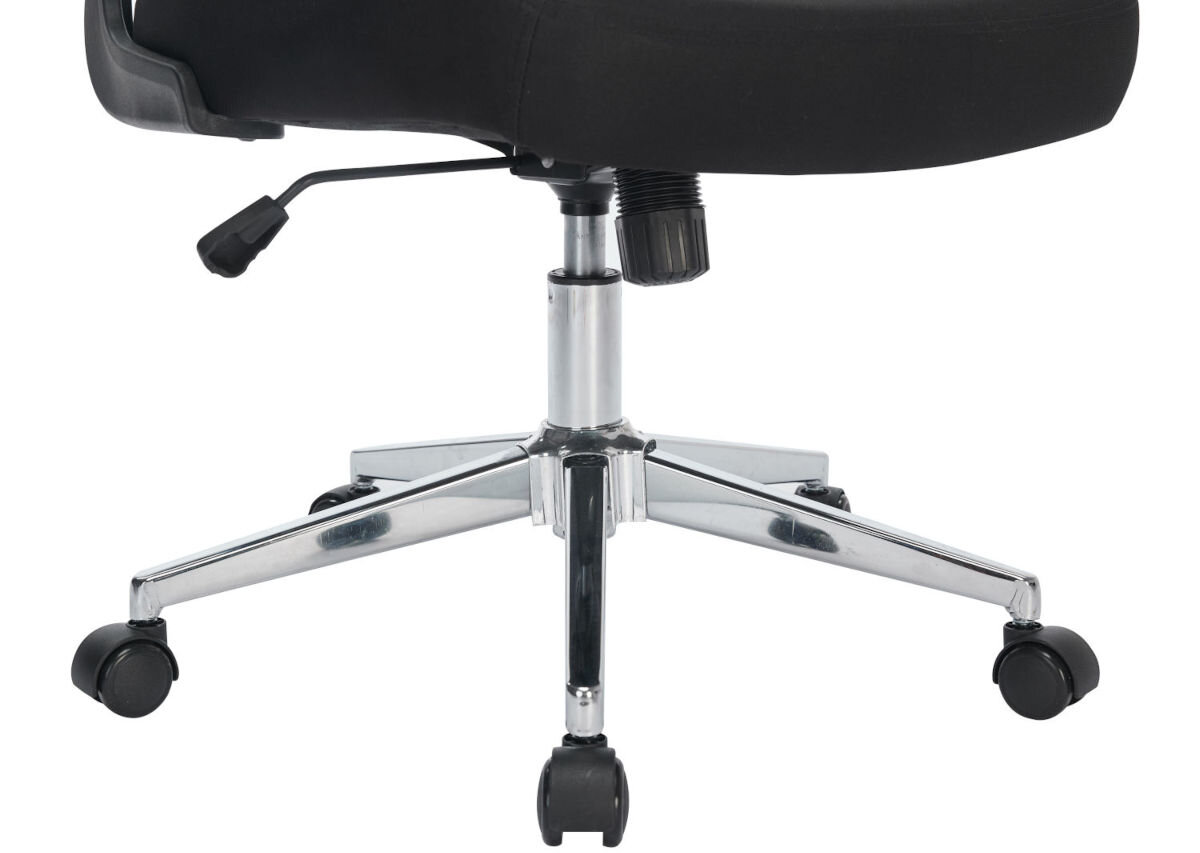 Fotel MOZOS Ergo-K Czarny, poliuretan, średnica, cicho, rysowanie, na białym tle zbliżenie na nogi krzesła