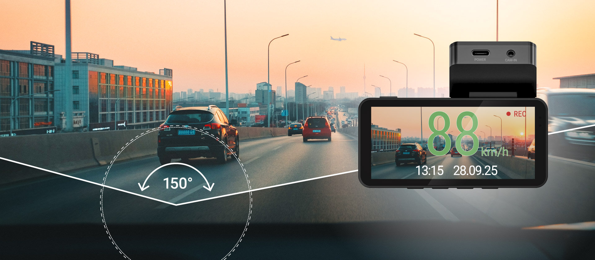 NAVITEL R87 GPS Ekran 3,7 cala Jasność wyświetlacza słoneczny dzień Menu sprawdzić nagranie, zmienić ustawienia rzucić okiem na trasę