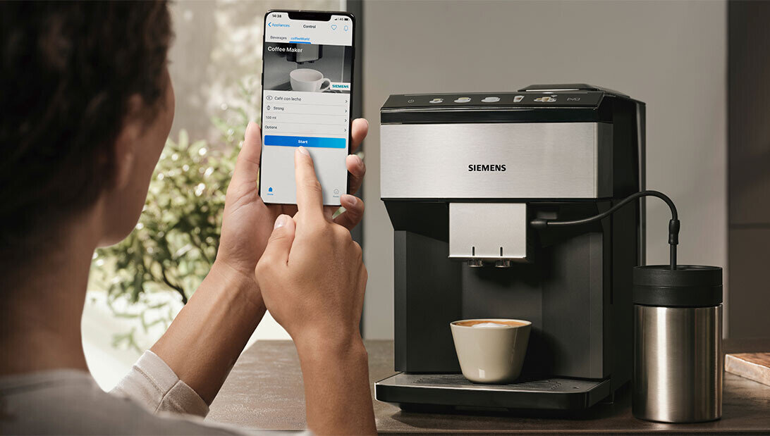 Ekspres SIEMENS EQ.500 TP516RX3 Home Connect kawa napoje 21 przepisów włoska espresso indyjska Kappi australijska Flat White możliwości aromat doznania aplikacja