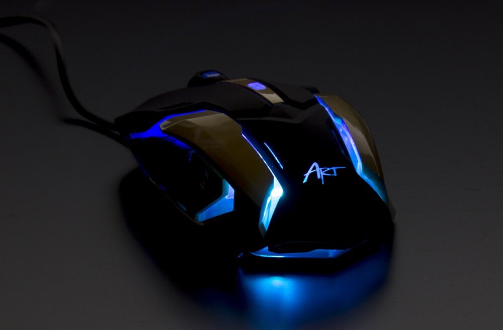 Mysz ART AM-98 Czarno-złoty  - podswietlenie led  