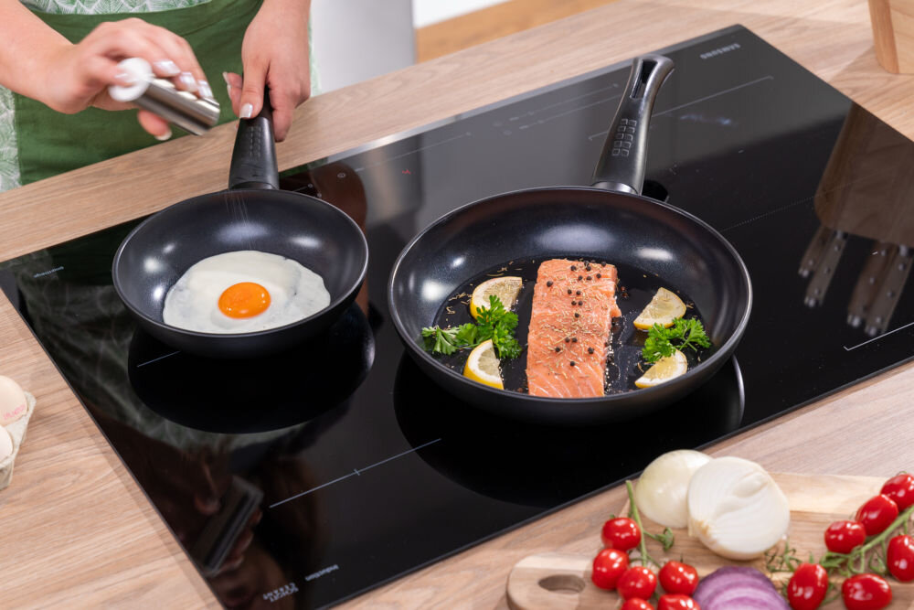 Zestaw patelni GÖTZE & JENSEN FPS400 kuchenka gazowa indukcyjna ceramiczna elektryczna mycie w zmywarce