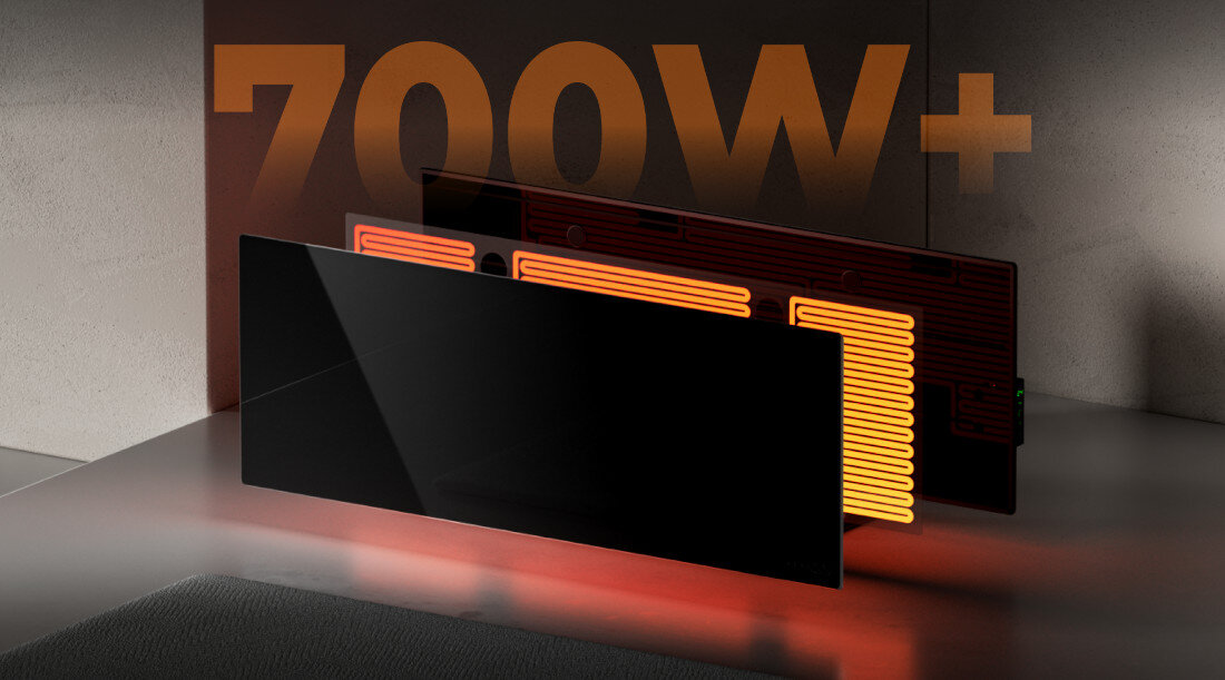 Grzejnik elektryczny AENO Premium Eko Smart Plus Technologia ogrzewania podczerwienia do 30 m2 moc 700 W