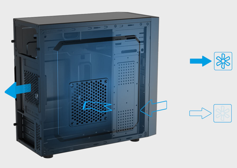 Obudowa NATEC Helix USB-C wentylator 80mm, opcjonlanie 120mm