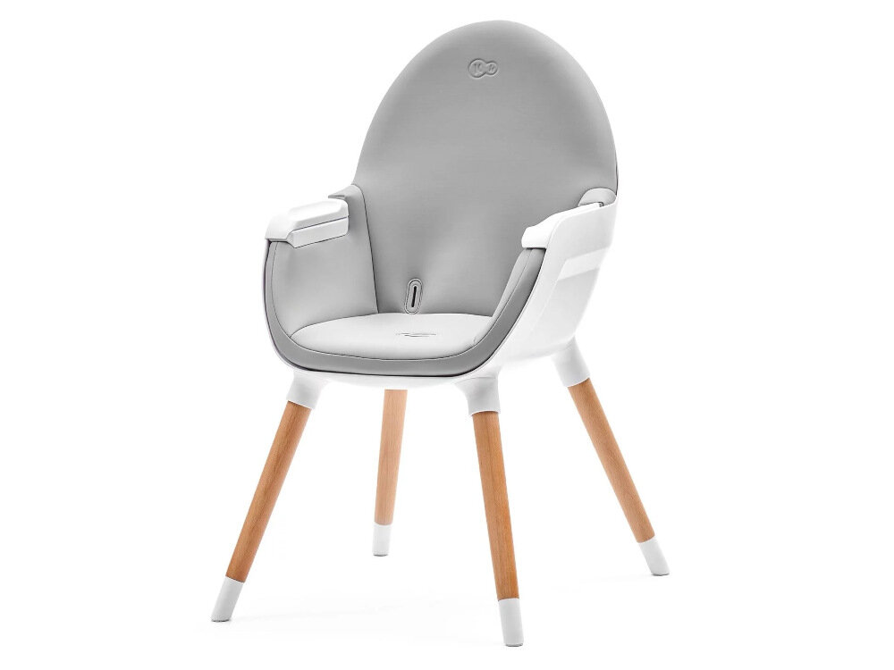 Krzesełko do karmienia KINDERKRAFT Fini Szary dopasowane do wieku i wzrostu dziecka wysokie krzeselko dla dzieci o wadze do 15 kg niskie do 20 kg