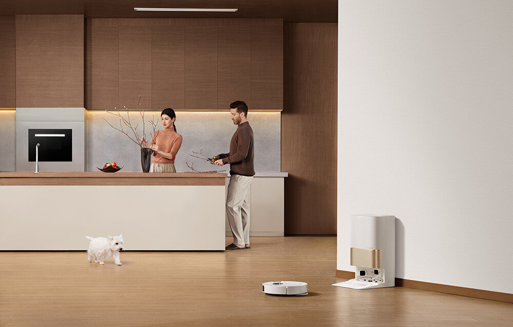 Robot sprzątający DREAME X40 Ultra Inteligentne sprzątanie Technologia OmniDirt pięciokanałowy system wykrywanie zabrudzenie kamera RGB funkcja dynamicznej wilgotności 32 poziomy prędkość