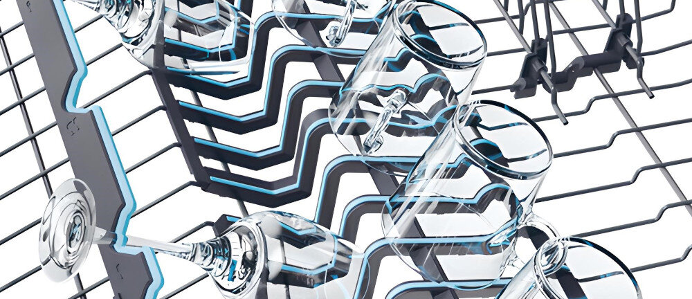 ZMYWARKA HAIER XS 4A4M4PB system Crystal Protect konstrukcja kosza deliaktne naczynia podpórka bezpieczne mycie