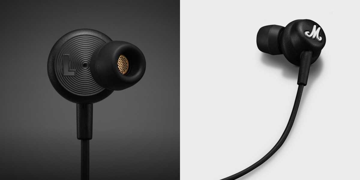 Słuchawki dokanałowe MARSHALL Mode USB-C - Zrównoważone brzmienie, impedancja, Czułość, słucchawka na ciemnym tle, słuchawka na jasnym tle