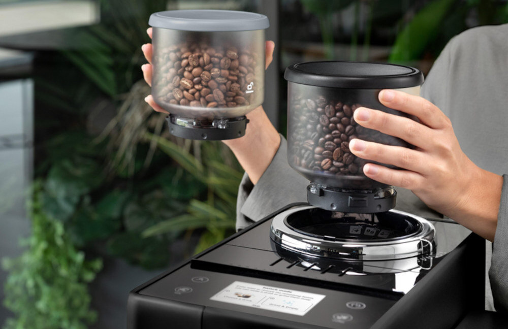 Ekspres DELONGHI Rivelia EXAM 440.55.B System Bean Switch dwa pojemniki ziarna pojemność