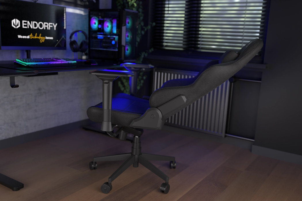 Fotel ENDORFY Scrim EY8A004 Czarny Czarny oddychający wyprofilowany szerokie ochrona pianka memory foam nachylenie regulacja