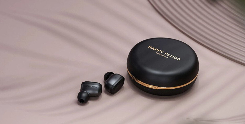 Słuchawki dokanałowe HAPPY PLUGS Adore - Wygodne rozmowy bez przerwy, słuchawki z etui ładującym na blacie