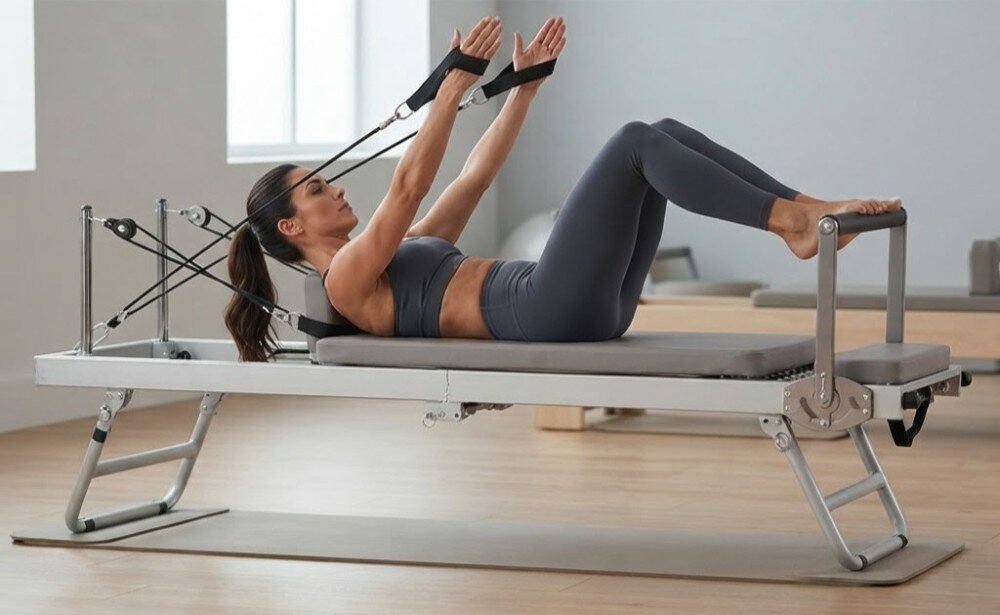 Reformer do pilatesu EXTRALINK Lifestyle PB1001 Biały
