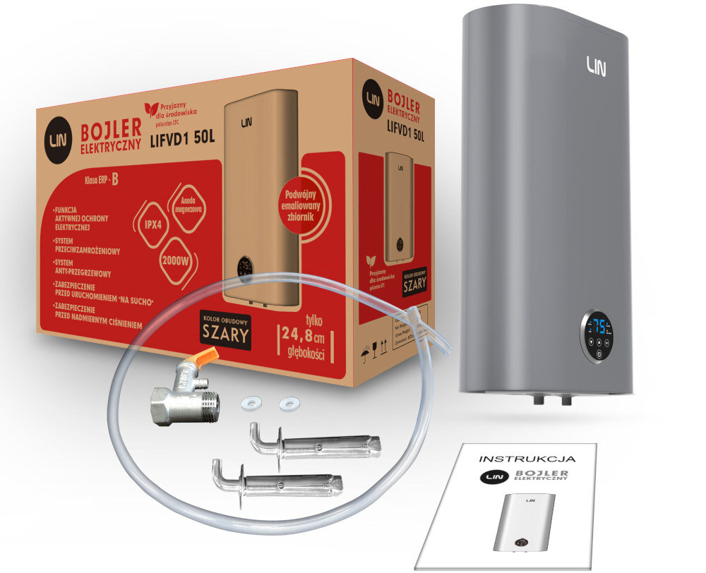 Bojler elektryczny LIN LIFVD1 zestaw akcesoria komplet wyposazenie