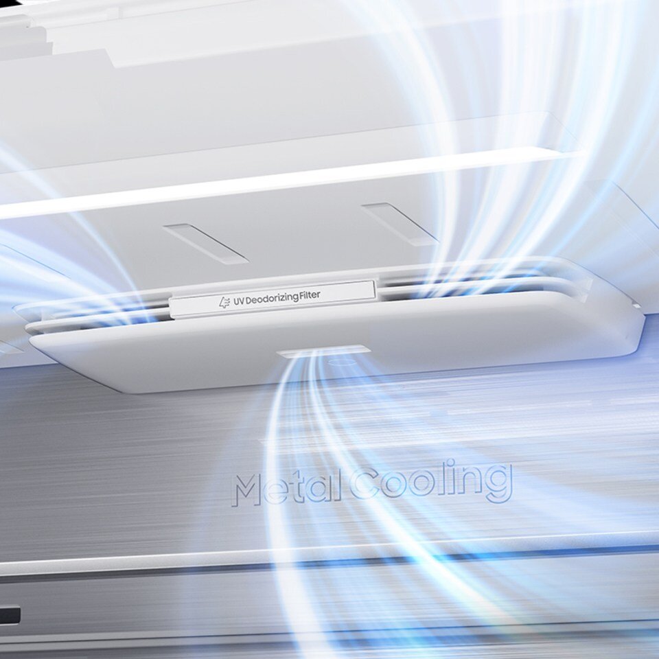 lodówka Samsung AI Family Hub™ RF65DG9H0EB1EO z filtrem deodoryzującym likwidującym nieprzyjemne zapachy