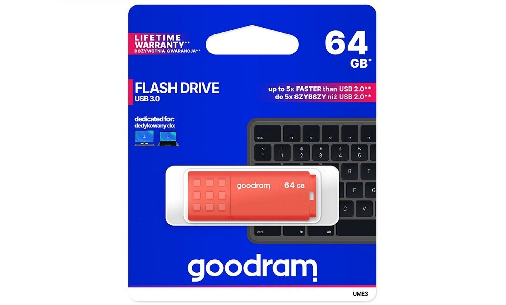Pendrive GOODRAM UME3 Wygodne opakowanie
